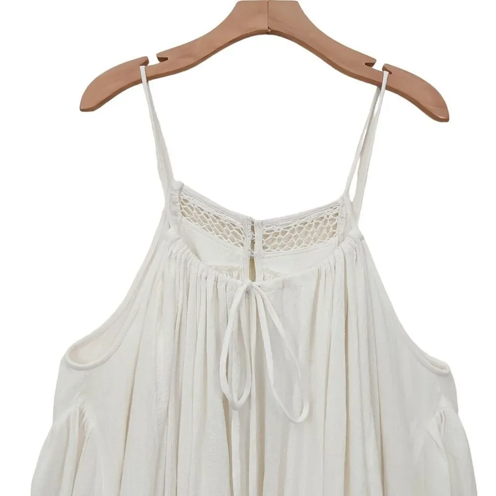 Free People Endless Mancora Maxi Dress Womens Small Ivory Boho Cottagecore